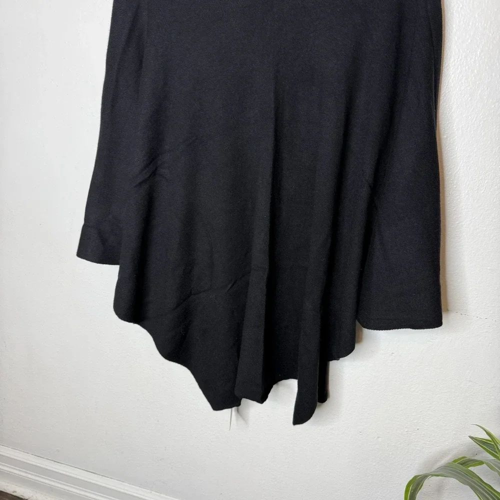 New Puli Black Soft‎ Wrap Poncho Elegant Classic Minimalist Women's One Size